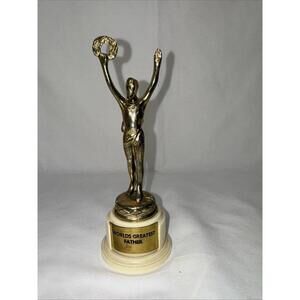 7” “worlds Greatest Father “  ready for your new plaque to be stuck on. Vintage